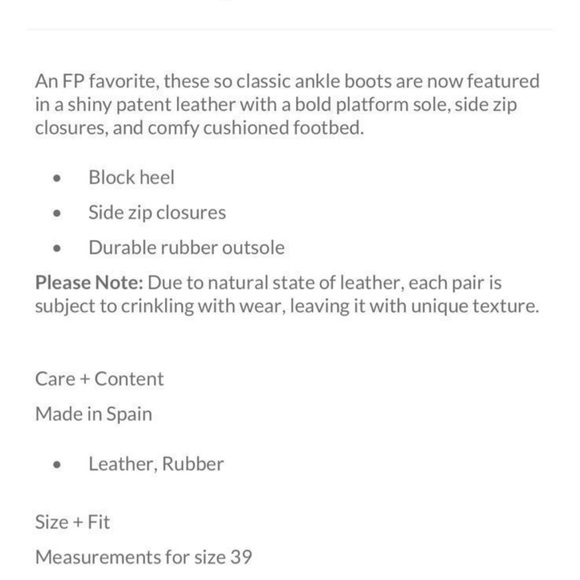 NEW Free People ruby shine platform boot size 38 $99made in Spain sold out - Picture 8 of 16